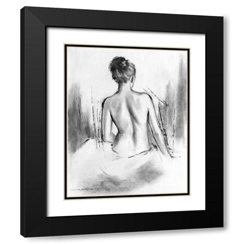 Soft Silhouette VI Black Modern Wood Framed Art Print with Double Matting by Orme, E. Anthony
