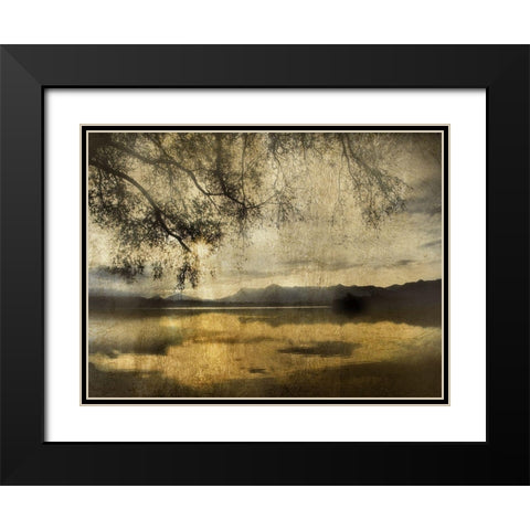 Golden Staffelsee Lake Black Modern Wood Framed Art Print with Double Matting by Weisz, Irene