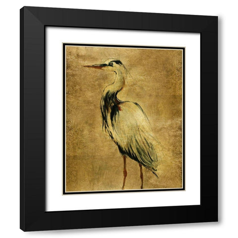 Gold Crane at Dusk II Black Modern Wood Framed Art Print with Double Matting by Robinson, Carol