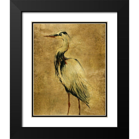 Gold Crane at Dusk II Black Modern Wood Framed Art Print with Double Matting by Robinson, Carol