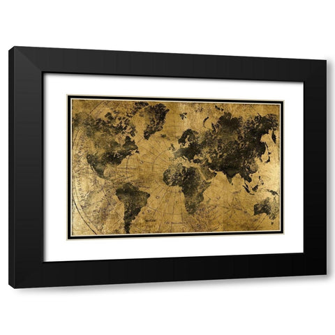 Golden Atlas Black Modern Wood Framed Art Print with Double Matting by CAD Designs