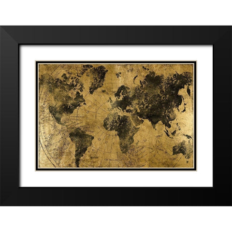 Golden Atlas Black Modern Wood Framed Art Print with Double Matting by CAD Designs