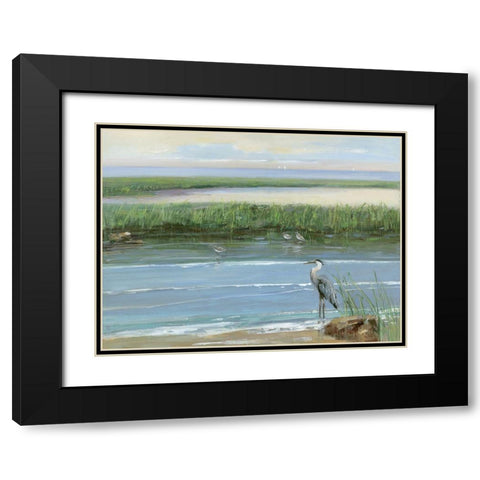 Wading at Dusk Black Modern Wood Framed Art Print with Double Matting by Swatland, Sally