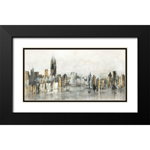 Bright City Lights Black Modern Wood Framed Art Print with Double Matting by Jill, Susan
