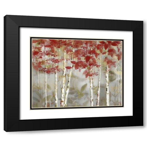 Autumn Forest Black Modern Wood Framed Art Print with Double Matting by Nan