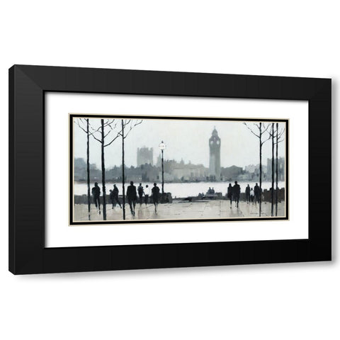 Morning London Black Modern Wood Framed Art Print with Double Matting by Orme, E. Anthony