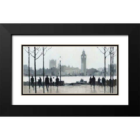 Morning London Black Modern Wood Framed Art Print with Double Matting by Orme, E. Anthony
