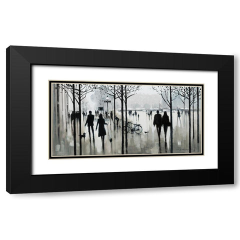 Morning Paris Black Modern Wood Framed Art Print with Double Matting by Orme, E. Anthony