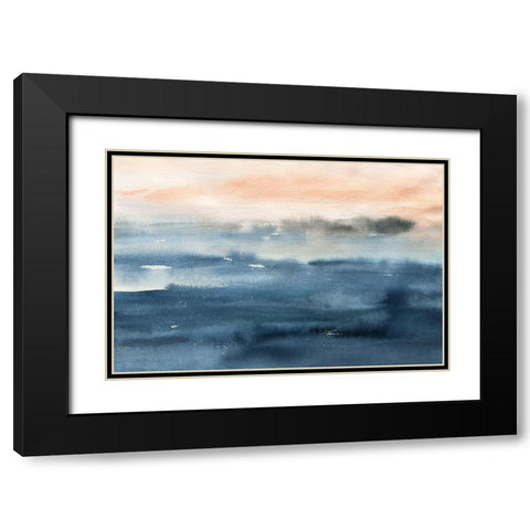 Lake Sunrise Black Modern Wood Framed Art Print with Double Matting by Robinson, Carol