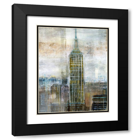 City Contrast Black Modern Wood Framed Art Print with Double Matting by Nan