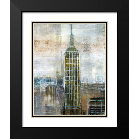 City Contrast Black Modern Wood Framed Art Print with Double Matting by Nan