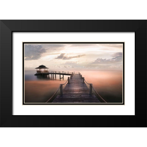 Early Morning Maldives Black Modern Wood Framed Art Print with Double Matting by Calascibetta, Mike