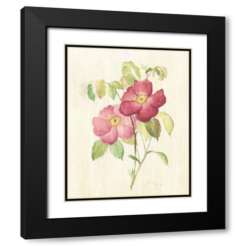 Dusty Rose II Black Modern Wood Framed Art Print with Double Matting by Tava Studios