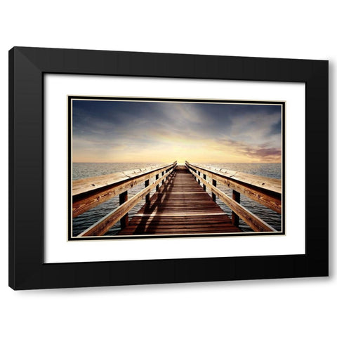 Break of Day Black Modern Wood Framed Art Print with Double Matting by Carpentieri, Natalie