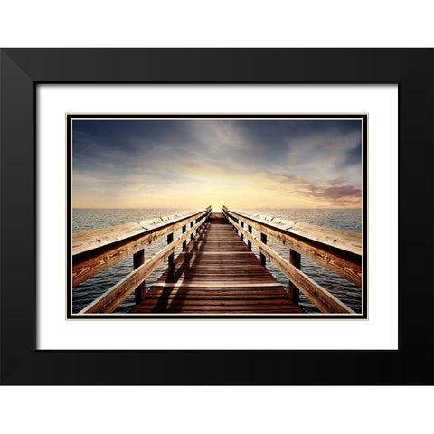 Break of Day Black Modern Wood Framed Art Print with Double Matting by Carpentieri, Natalie