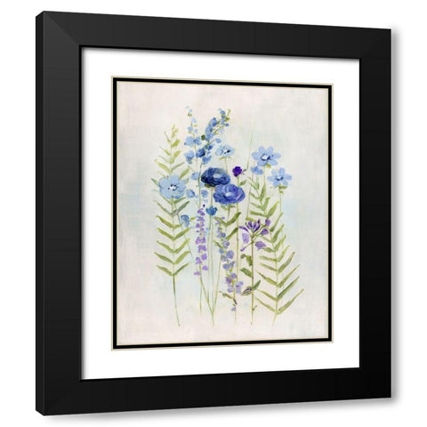 Cottage Wildflowers I Black Modern Wood Framed Art Print with Double Matting by Swatland, Sally