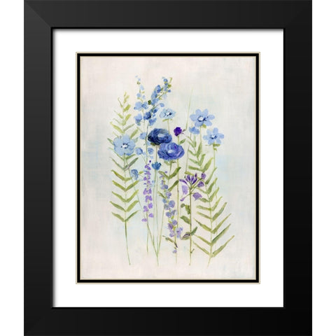 Cottage Wildflowers I Black Modern Wood Framed Art Print with Double Matting by Swatland, Sally