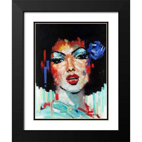 Confetti Girl I Black Modern Wood Framed Art Print with Double Matting by Orme, E. Anthony