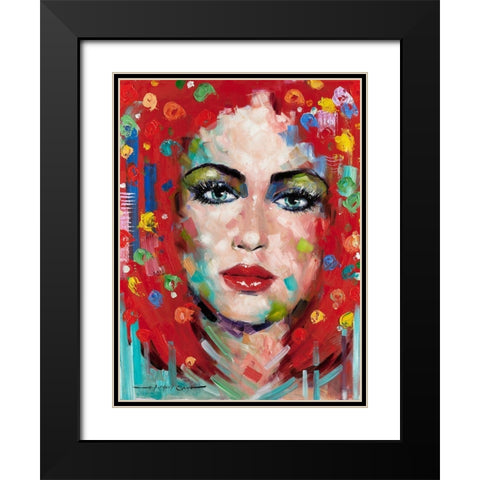Confetti Girl II Black Modern Wood Framed Art Print with Double Matting by Orme, E. Anthony