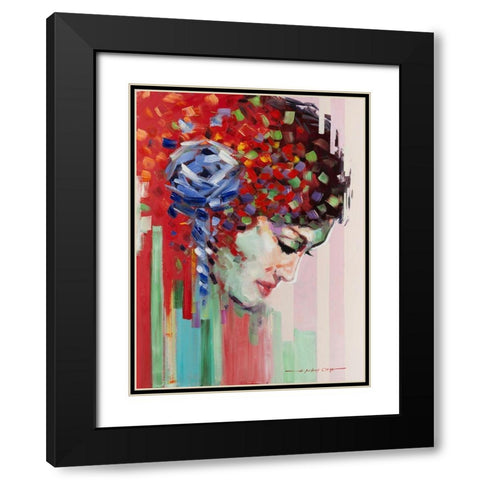Confetti Girl III Black Modern Wood Framed Art Print with Double Matting by Orme, E. Anthony