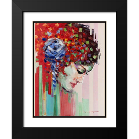 Confetti Girl III Black Modern Wood Framed Art Print with Double Matting by Orme, E. Anthony