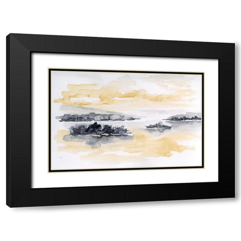 Whispering Wind I Black Modern Wood Framed Art Print with Double Matting by Nan