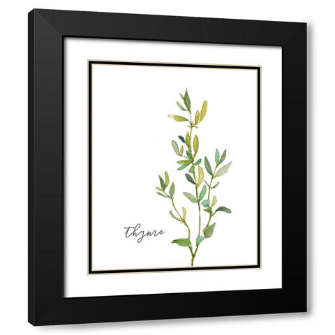 Fresh Sprig Thyme Black Modern Wood Framed Art Print with Double Matting by Robinson, Carol
