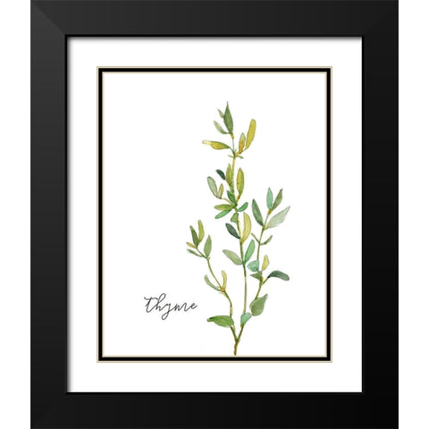 Fresh Sprig Thyme Black Modern Wood Framed Art Print with Double Matting by Robinson, Carol