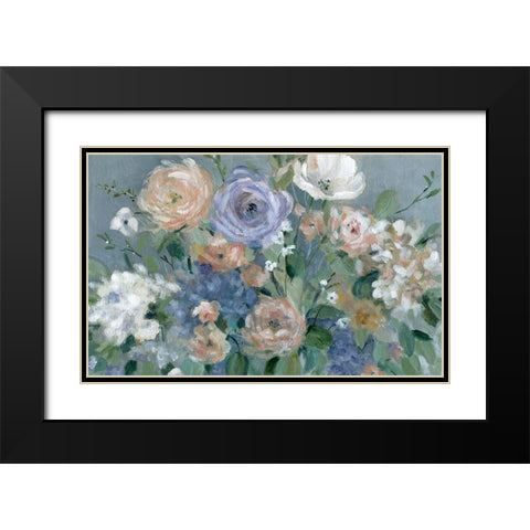 Garden Harmony Black Modern Wood Framed Art Print with Double Matting by Robinson, Carol