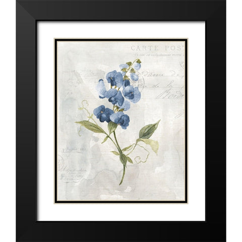 Blue Linen Sweet Black Modern Wood Framed Art Print with Double Matting by Robinson, Carol