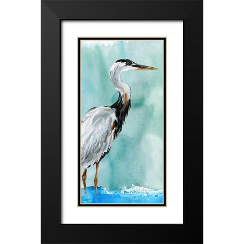 Delray Crane I Black Modern Wood Framed Art Print with Double Matting by Robinson, Carol