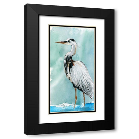 Delray Crane II Black Modern Wood Framed Art Print with Double Matting by Robinson, Carol