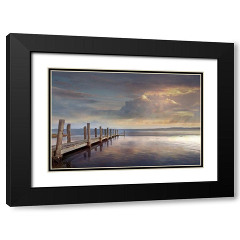 Evening Reflection Black Modern Wood Framed Art Print with Double Matting by Calascibetta, Mike