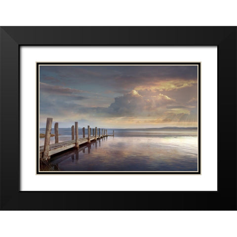 Evening Reflection Black Modern Wood Framed Art Print with Double Matting by Calascibetta, Mike