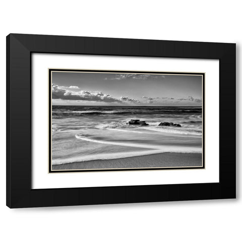 Whispering Sands Beach Black Modern Wood Framed Art Print with Double Matting by Collins, Ann