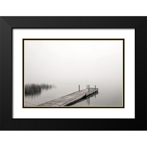 Morning Mist Black Modern Wood Framed Art Print with Double Matting by Hawkins, Peter
