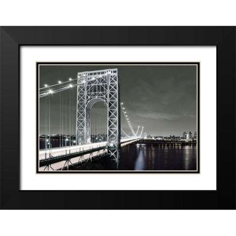 City Lights Black Modern Wood Framed Art Print with Double Matting by Carpentieri, Natalie