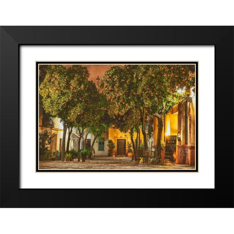 Night in Sevilla Black Modern Wood Framed Art Print with Double Matting by Van de Goor, Lars