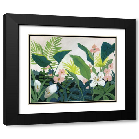 Tropics Black Modern Wood Framed Art Print with Double Matting by Nan