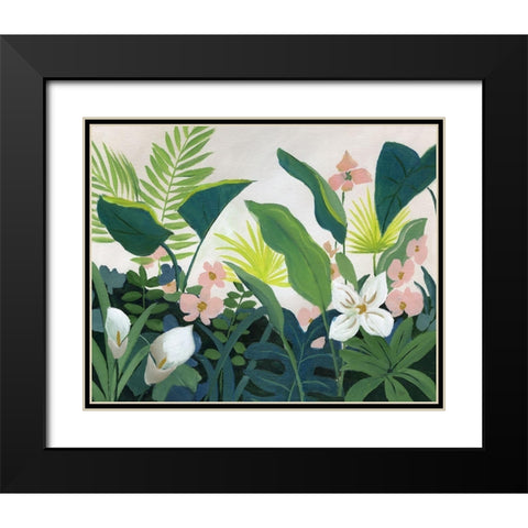 Tropics Black Modern Wood Framed Art Print with Double Matting by Nan