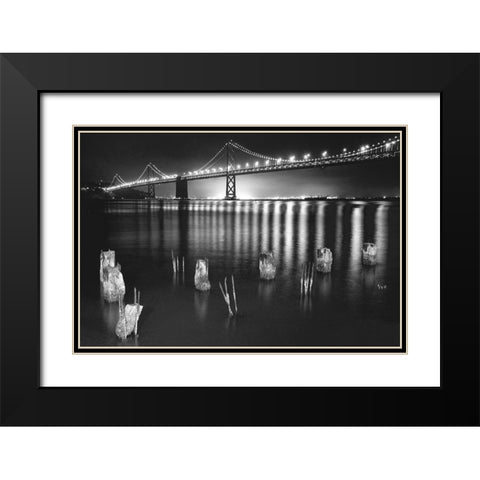 Night Reflections Black Modern Wood Framed Art Print with Double Matting by Reed, Aaron