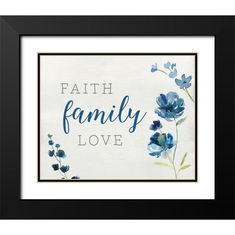 Faith Family Friends Black Modern Wood Framed Art Print with Double Matting by Robinson, Carol