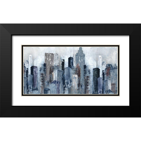 City Mood Black Modern Wood Framed Art Print with Double Matting by Robinson, Carol