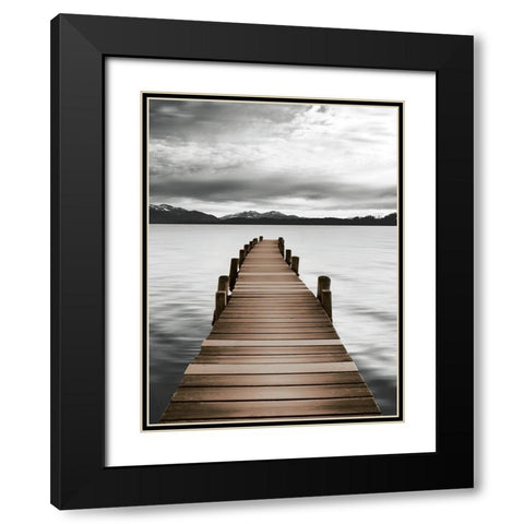 Mountain Jetty Black Modern Wood Framed Art Print with Double Matting by Delimont, Danita