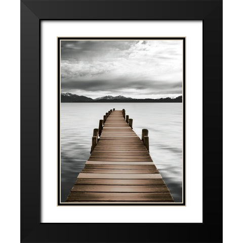 Mountain Jetty Black Modern Wood Framed Art Print with Double Matting by Delimont, Danita