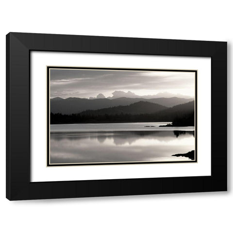 Salish Mountains Black Modern Wood Framed Art Print with Double Matting by Haney, Chuck