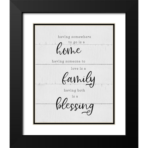 Home Family Black Modern Wood Framed Art Print with Double Matting by CAD Designs