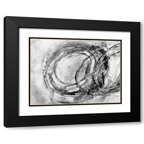 Infinity Rings I Black Modern Wood Framed Art Print with Double Matting by Pattinian, Merri