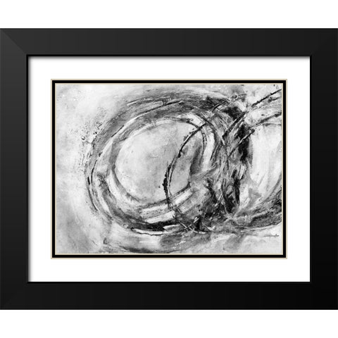 Infinity Rings I Black Modern Wood Framed Art Print with Double Matting by Pattinian, Merri