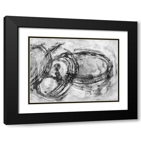 Infinity Rings II Black Modern Wood Framed Art Print with Double Matting by Pattinian, Merri
